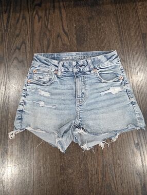 American Eagle Outfitters Light Wash Distressed Denim Shorts
